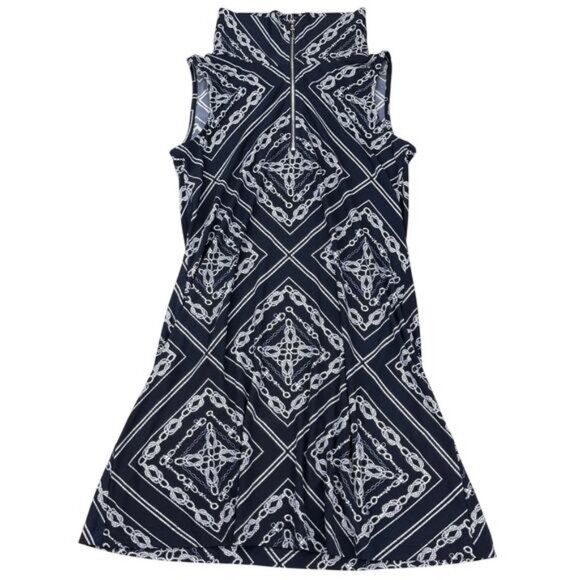 Joseph Ribkoff Sleeveless Navy Patterned Women's Dress Size 6 - Picture 2 of 6